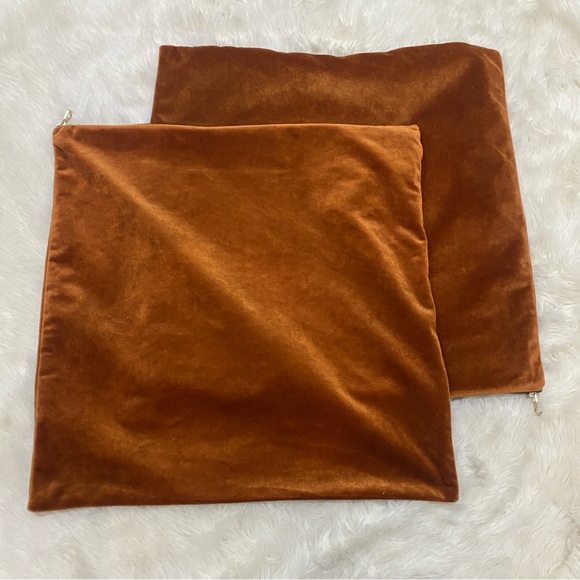 Amber Velvet Throw Pillow Covers | Set of 2 - Picture 4 of 6